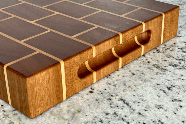 Sapele and Maple Brick End Grain Cutting Board