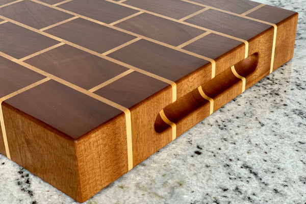 Patterned End Grain Cutting Board Ash & Sapele – YOHO