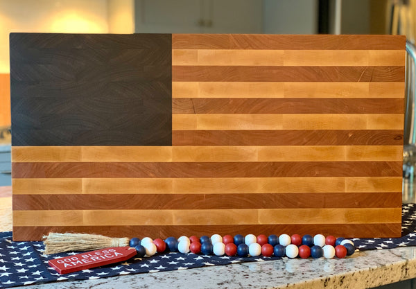 USA Flag End Grain Cutting Board